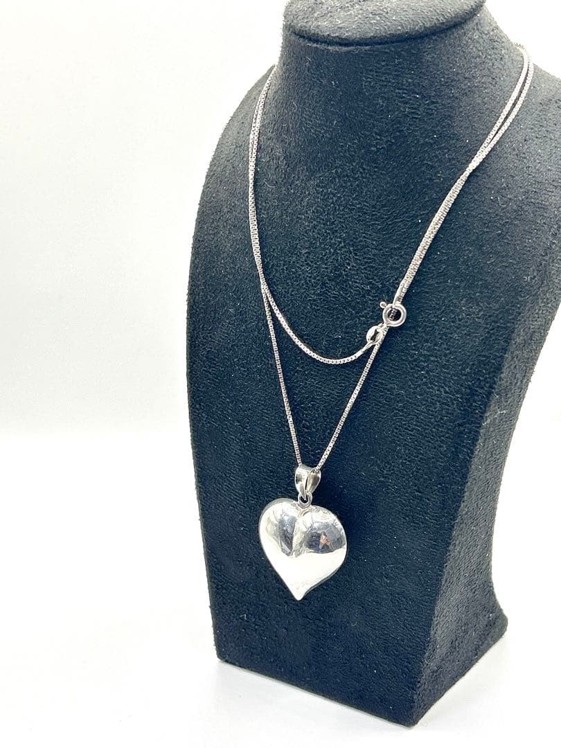 Vintage Heart Necklace Puff Necklace Men Women