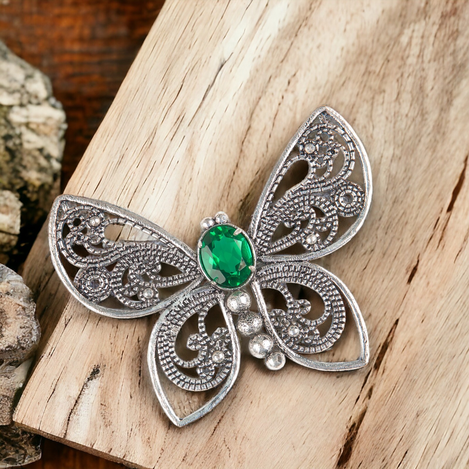 Emerald Gemstone Jewelry 925 Silver Handmade Pendant 1.66″ For Anniversary Gifts