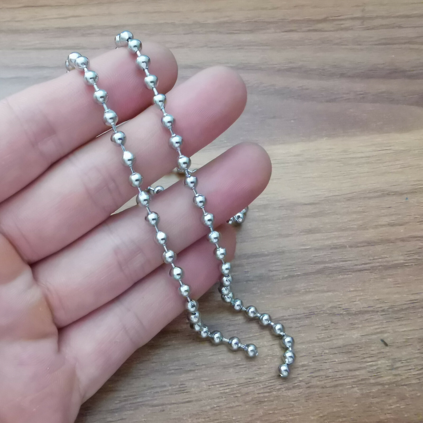 BEAD chain S.steel Silver round ball Chain DIY Jewelry Making In Bulk 1.5–12mm