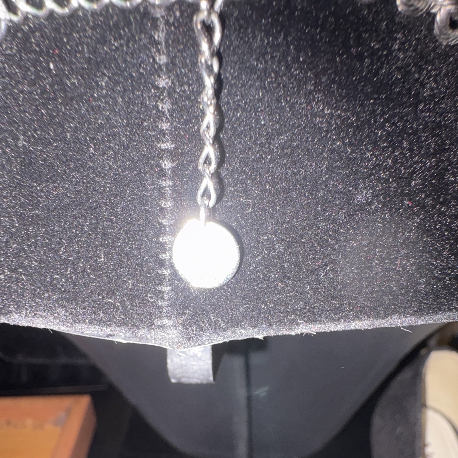 Silver Tone Round Link Chain Necklace, Metal, Adjustable, No Stone, Undated