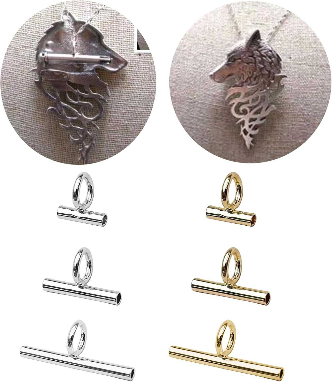 Convertible Necklace and Brooch Adapter Pin to Pendant Jewelry Accessory, Silver