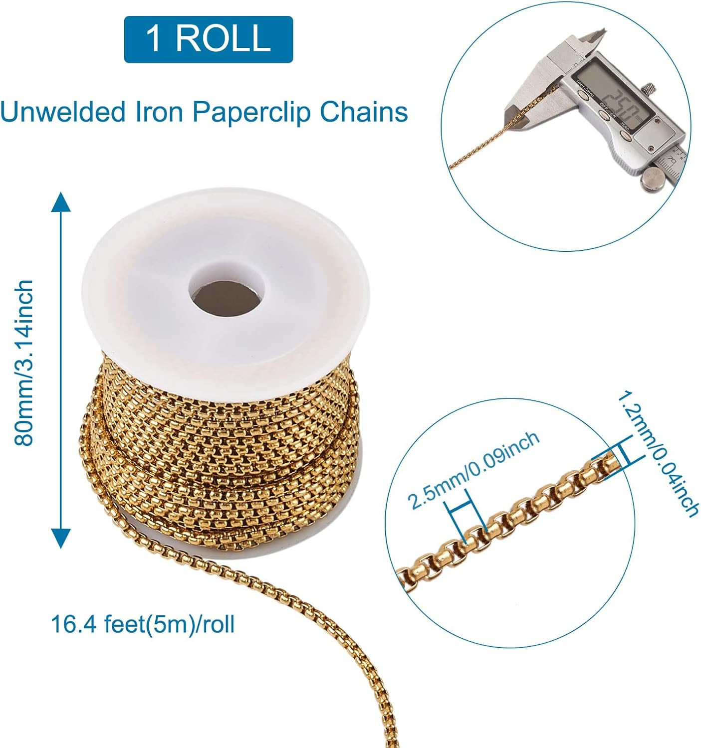 Stainless Steel Rolo Cable Chain Venetian Box Link Chain for Men Women Jewelry