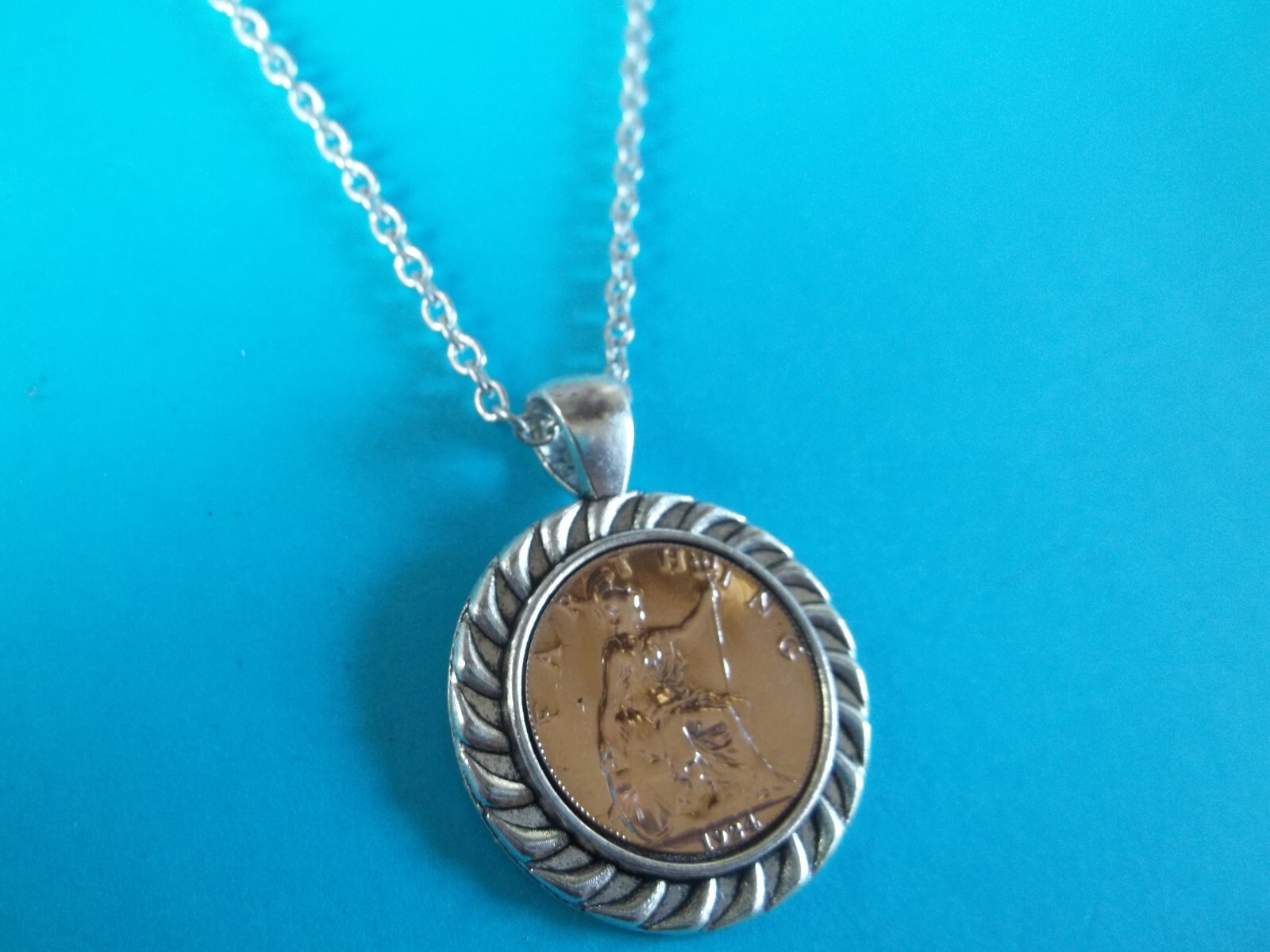 BRITANNIA FARTHING LIMITED EDITION SILVER CASED PENDANT NECKLACE – 1911 to 1936