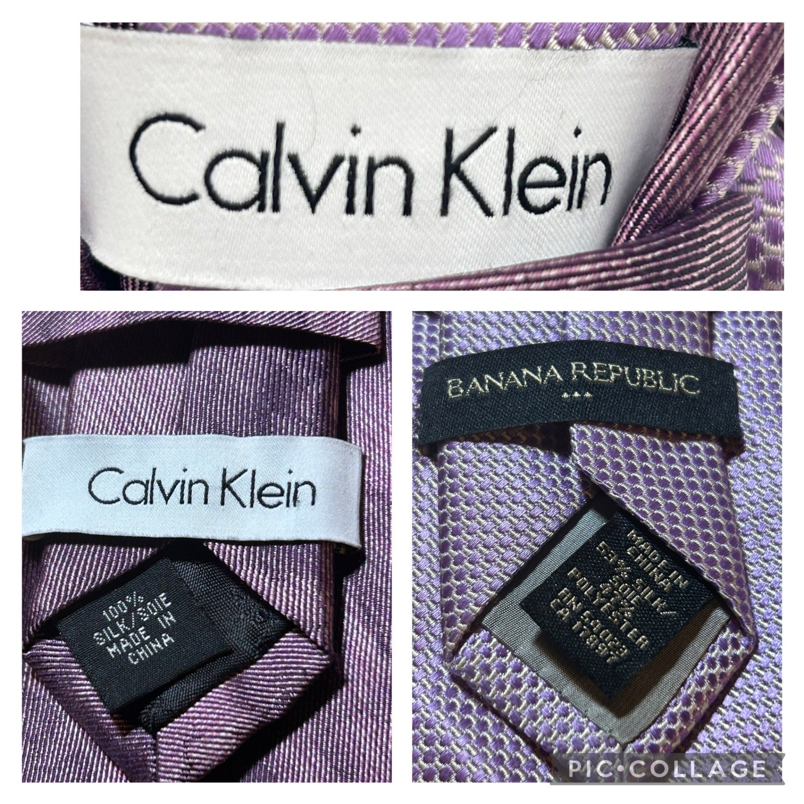 Calvin Klein & Banana Republic Upcycled Silk Tie Combo Rosette Brooch Statement