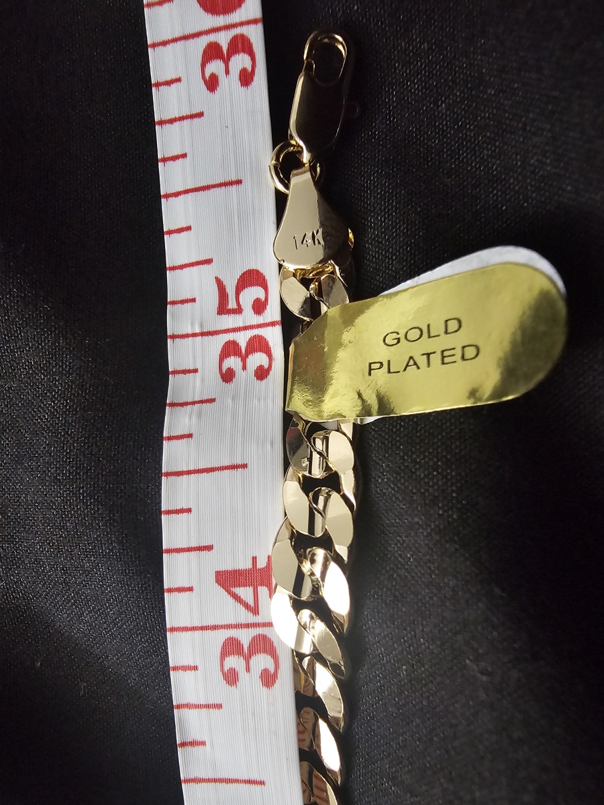 34in. 14k Gold Plated on brass THICK 6.5mm diamond cut Cuban Link Chain