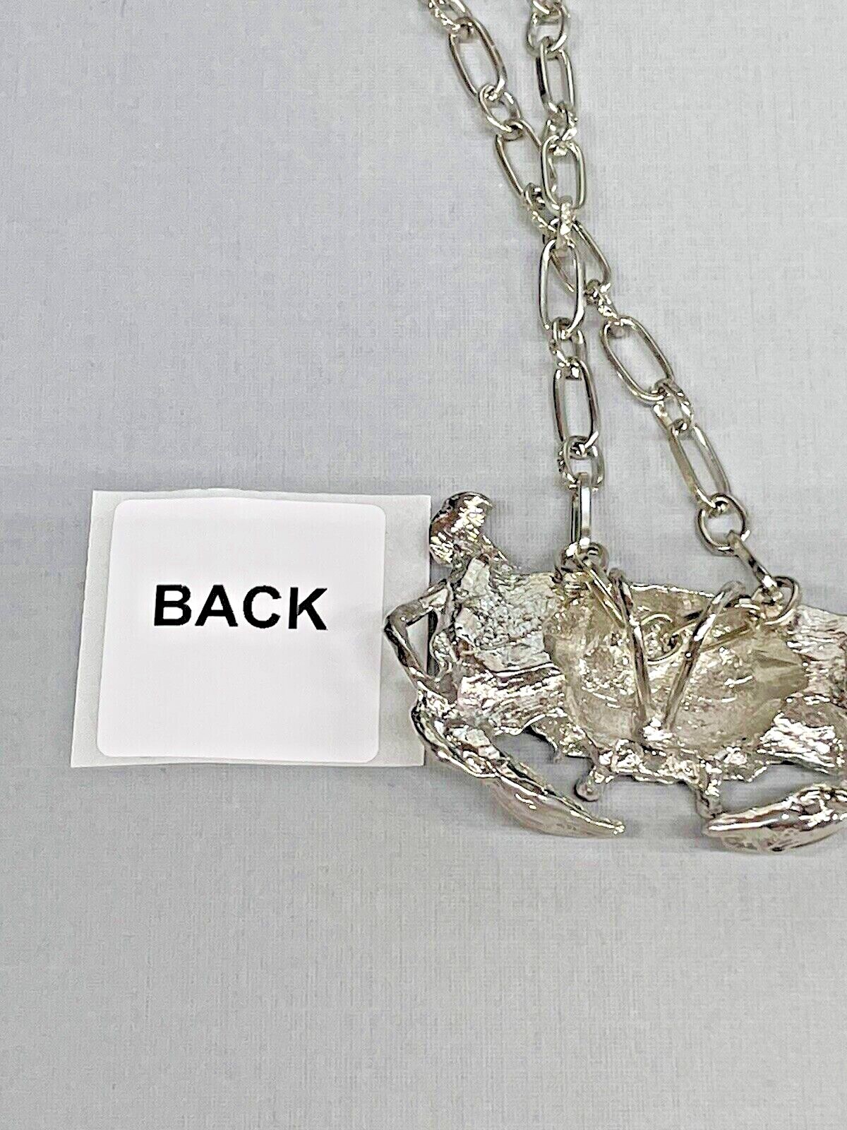 Crab LG Silver Necklace 30” Rhodium Coastal Sea Life Fashion Jewelry NEW
