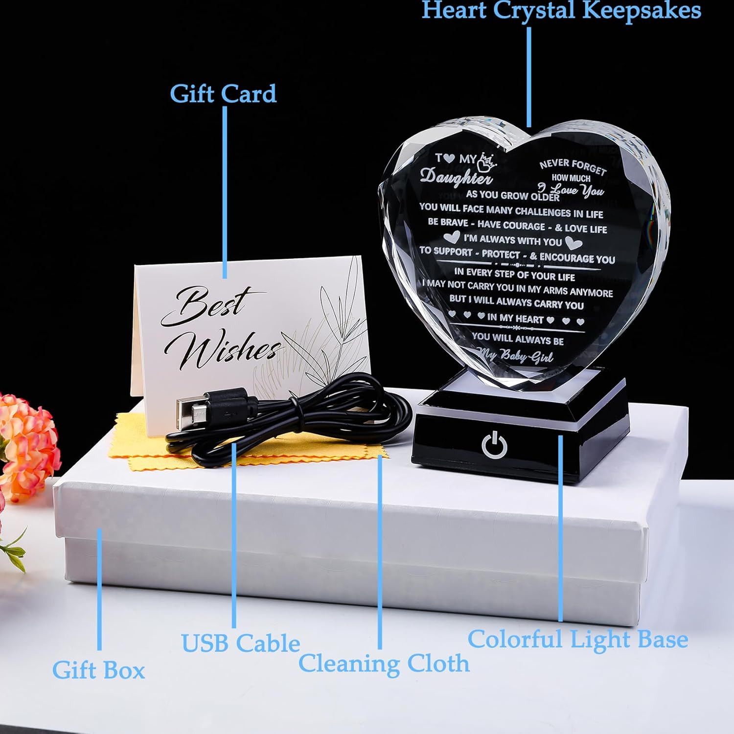 Daughter Gifts from Mom Dad Birthday Gifts for Daughter Adult to My Daughter Hea
