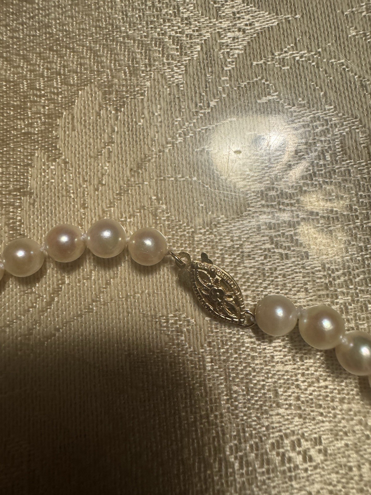 14K Yellow Gold Clasp Pearl Strand Necklace 18″ 5mm 19.5g XRF X-Ray Tested