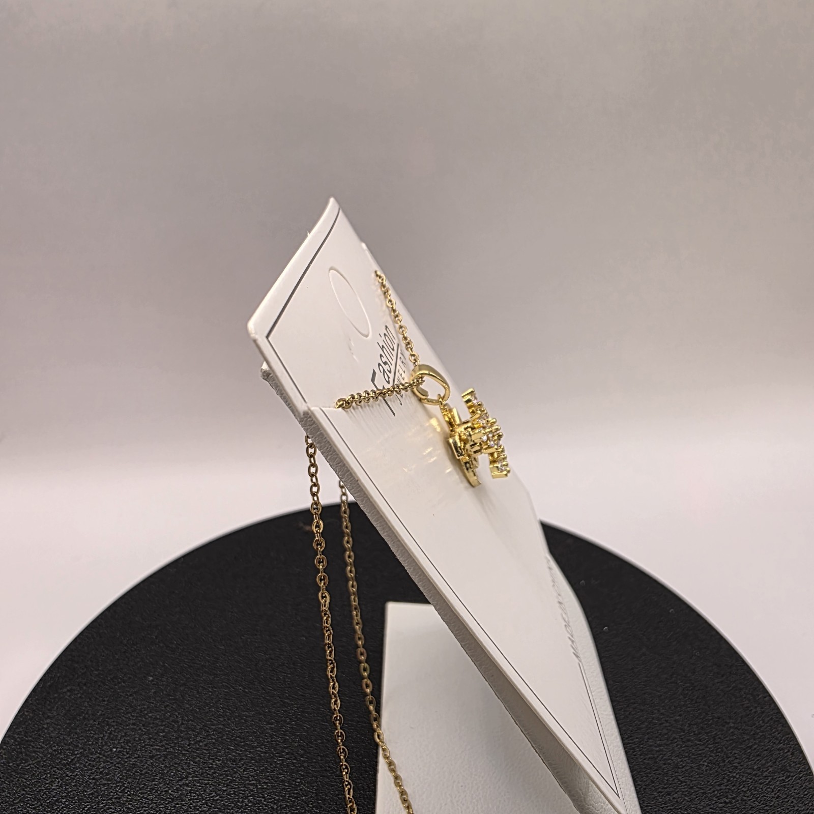 Stainless Steel Copper Plated 16″Necklace w/15mm Cubic Zirconia Motion Snowflake