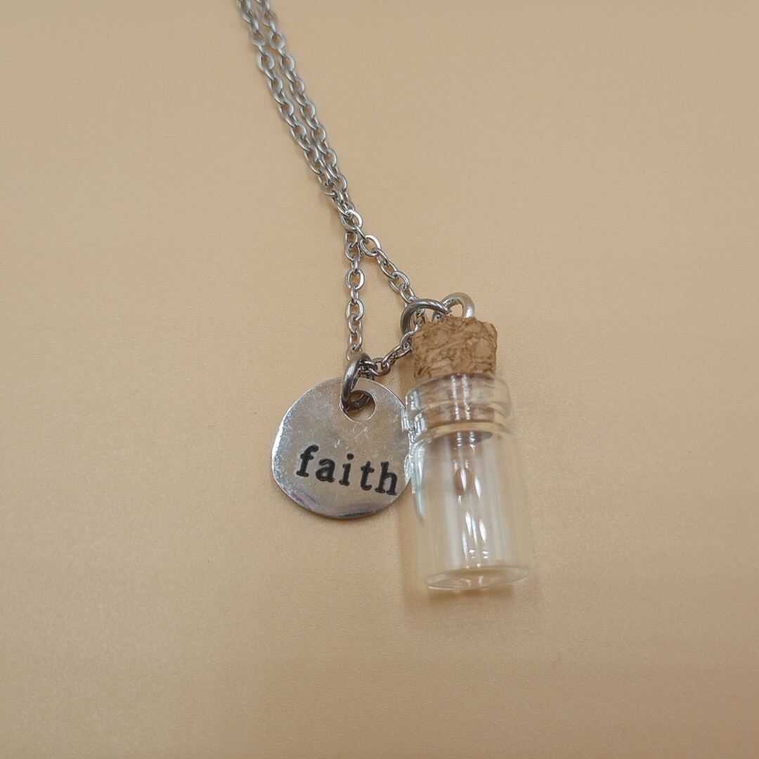 Mustard Seed Bottle Charm Necklace Matthew 17:20