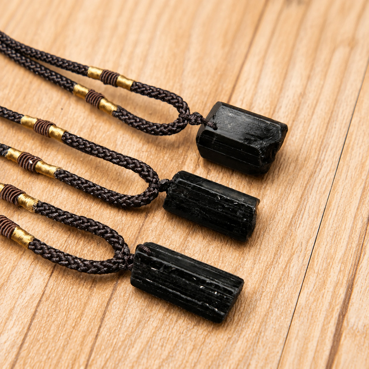 Black Tourmaline Pendant Necklace Natural Rough Crystal Healing Protection Gift