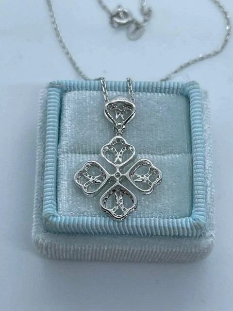 1Ct Round Cut Lab Created Diamond Pendant 14K White Gold Plated Free Chain