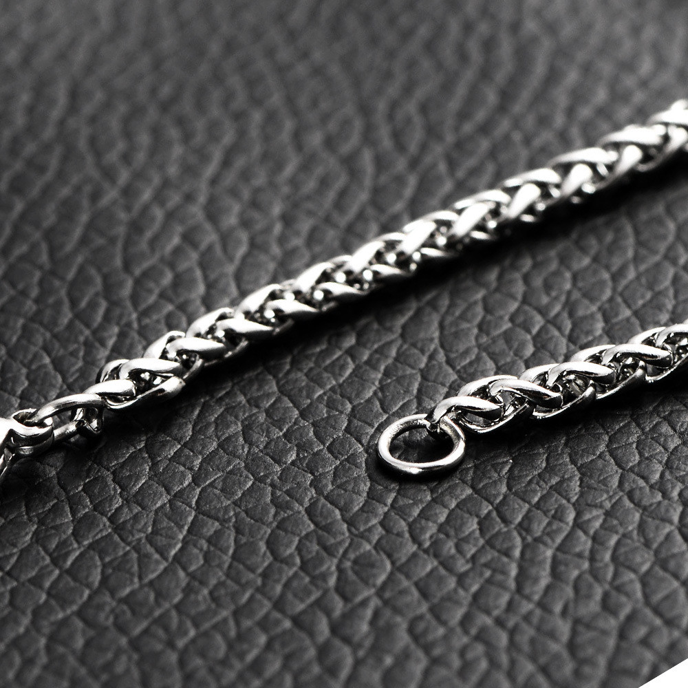 2.5mm 316L Woman Man Stainless Steel Wheat Braided Chain Necklace 16”-36”