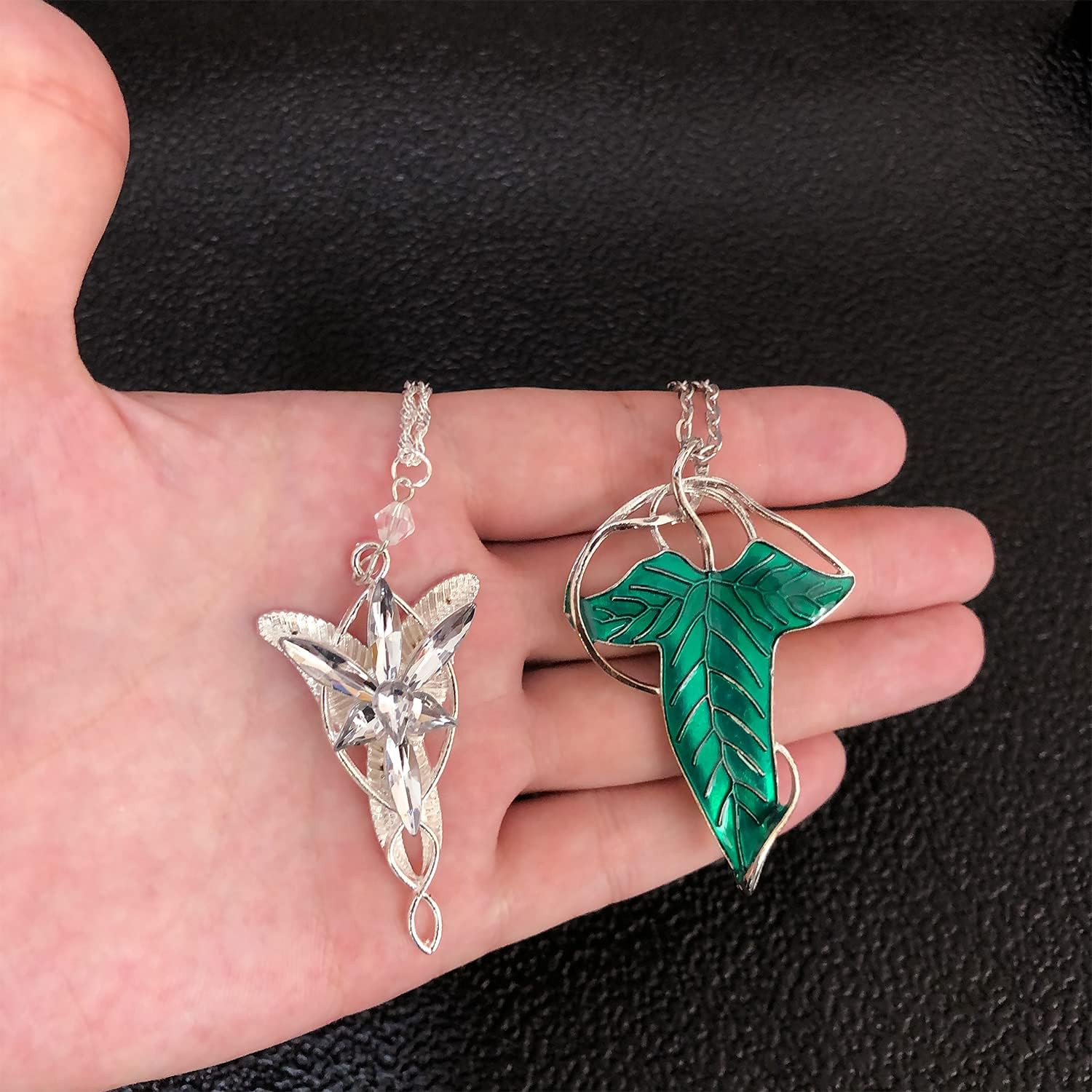 3 Set Lord of the Ring Elven Leaf Aragorn Arwen Evenstar Pendant Chain Necklace