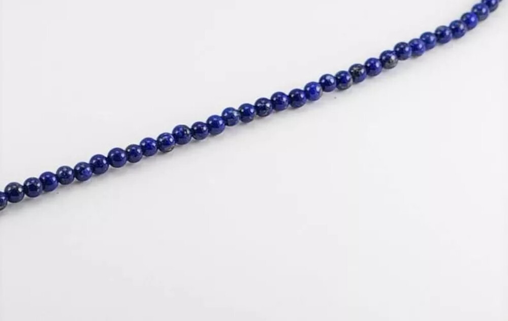 Men’s Jewelry 4mm Natural Lapis Lazuli Smooth Round Gemstone Bead Necklace 20″