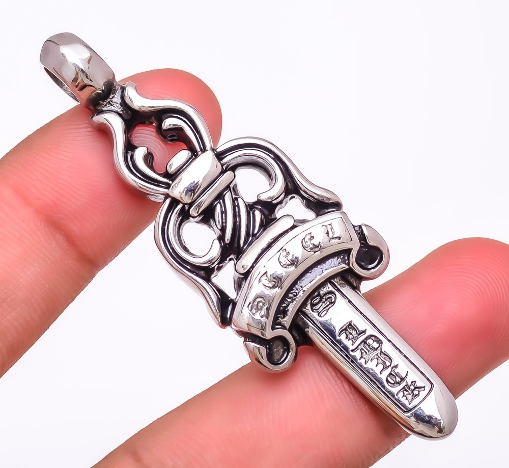 Designer Plain 925 Silver Plated Pendant Jewelry 2.6″ S2060