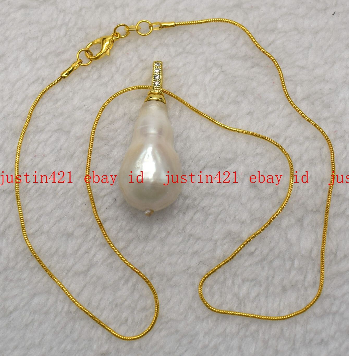 Huge 15x20mm Genuine Natural White Baroque Pearl Necklace Jewelry 16-24 in