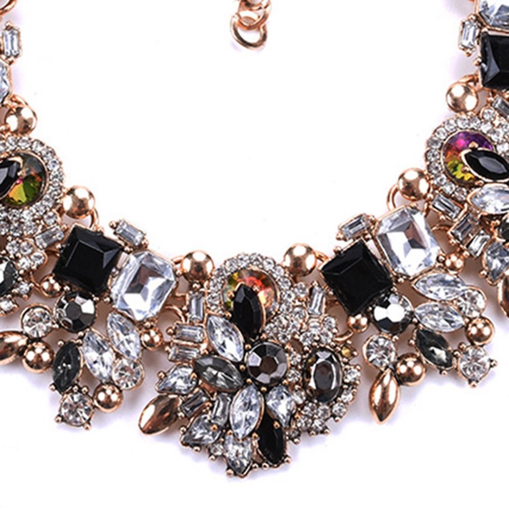 Crystal Rhinestone Chunky Statement Choker Collar Necklace