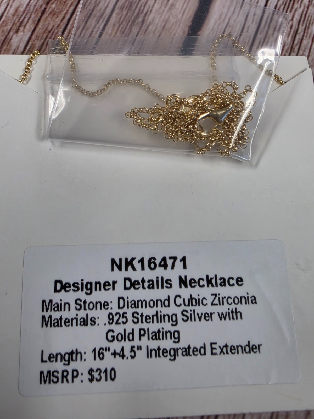 Bomb Party Sterling Club Vermeil “Designer Details Necklace” .925 Sterling