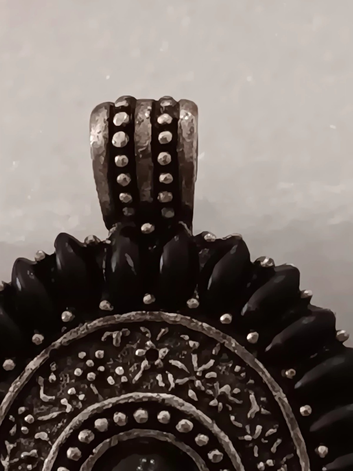 Black and Metal Pendant Detailed for Chain Western Bohemian Gothic Retro