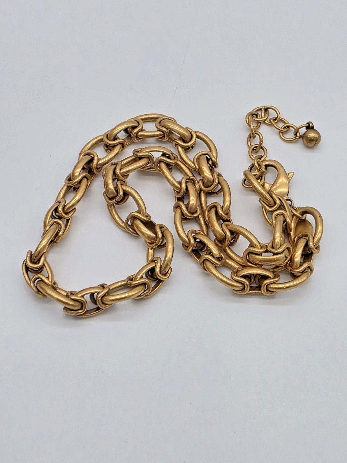 Premier Designs BRONZE BEAUTY Necklace Matte Gold Chunky Links 16″