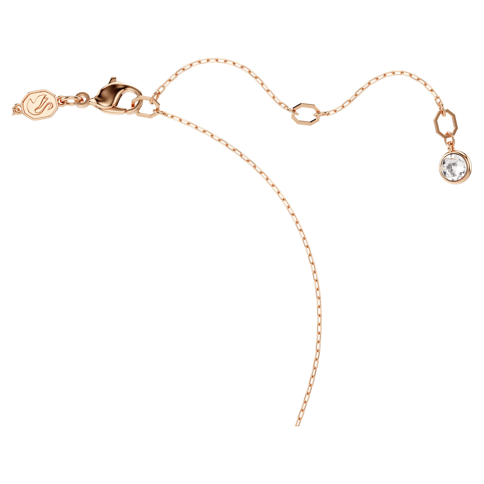 Swarovski Sublima Pendant Necklace Crystal Pearl Moon Rose Gold-Tone Plated