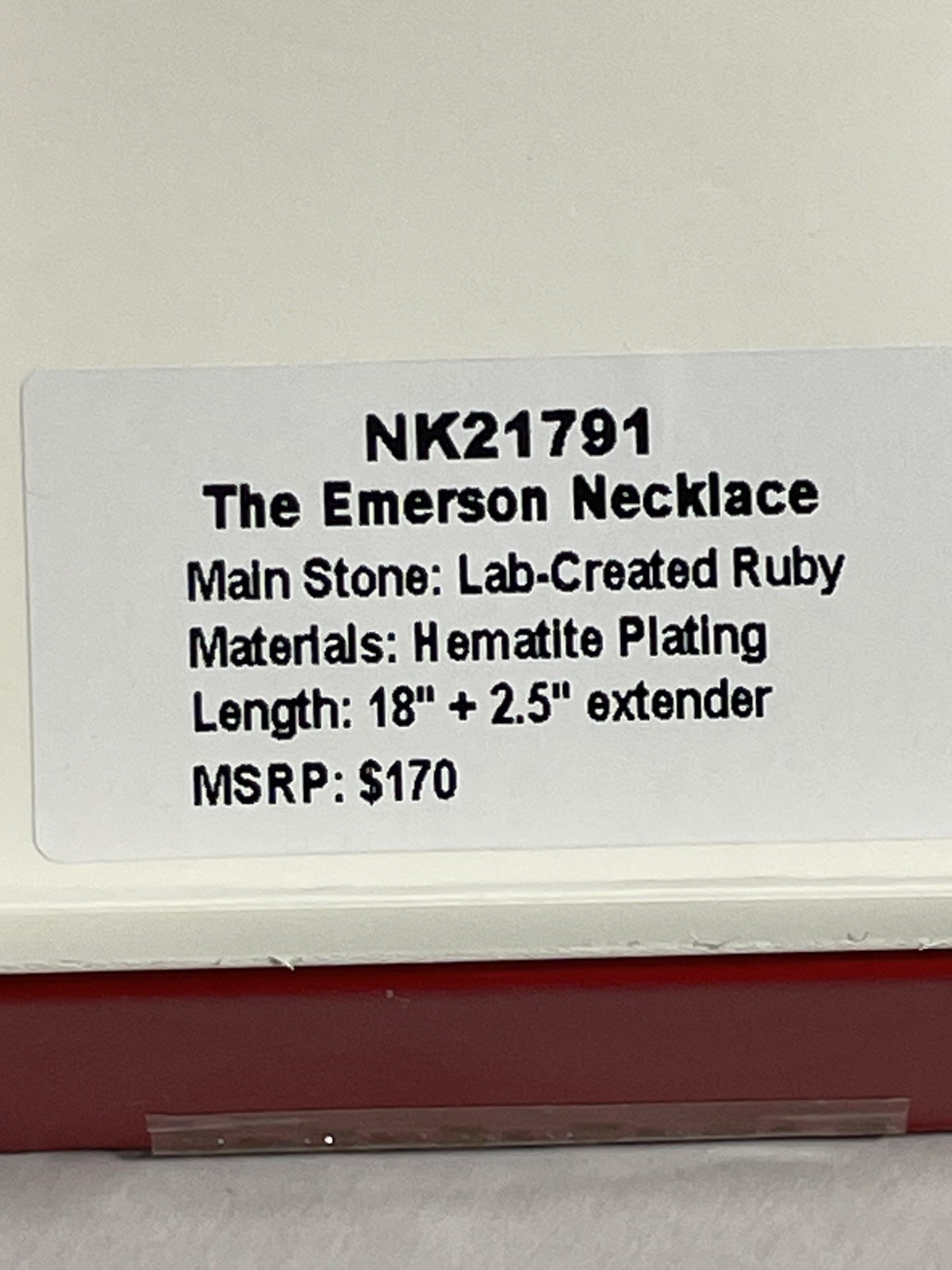 Bomb Party-July “The Emerson Necklace” Hematite/Ruby & CZ, Reversible, NIB