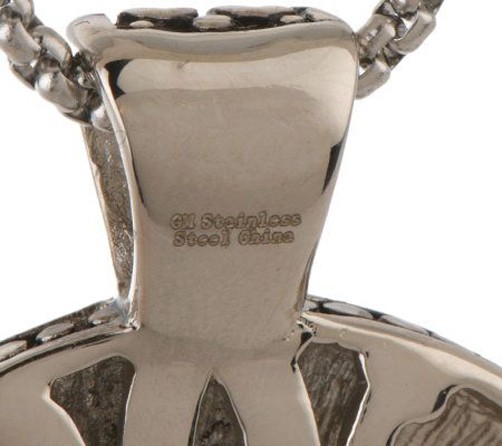 QVC Steel by Design Round Medallion Pendant Venetian Box Chain Necklace J261285
