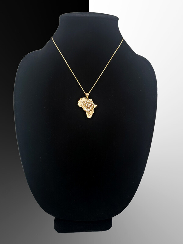 Africa Lion Gold Pendant Necklace