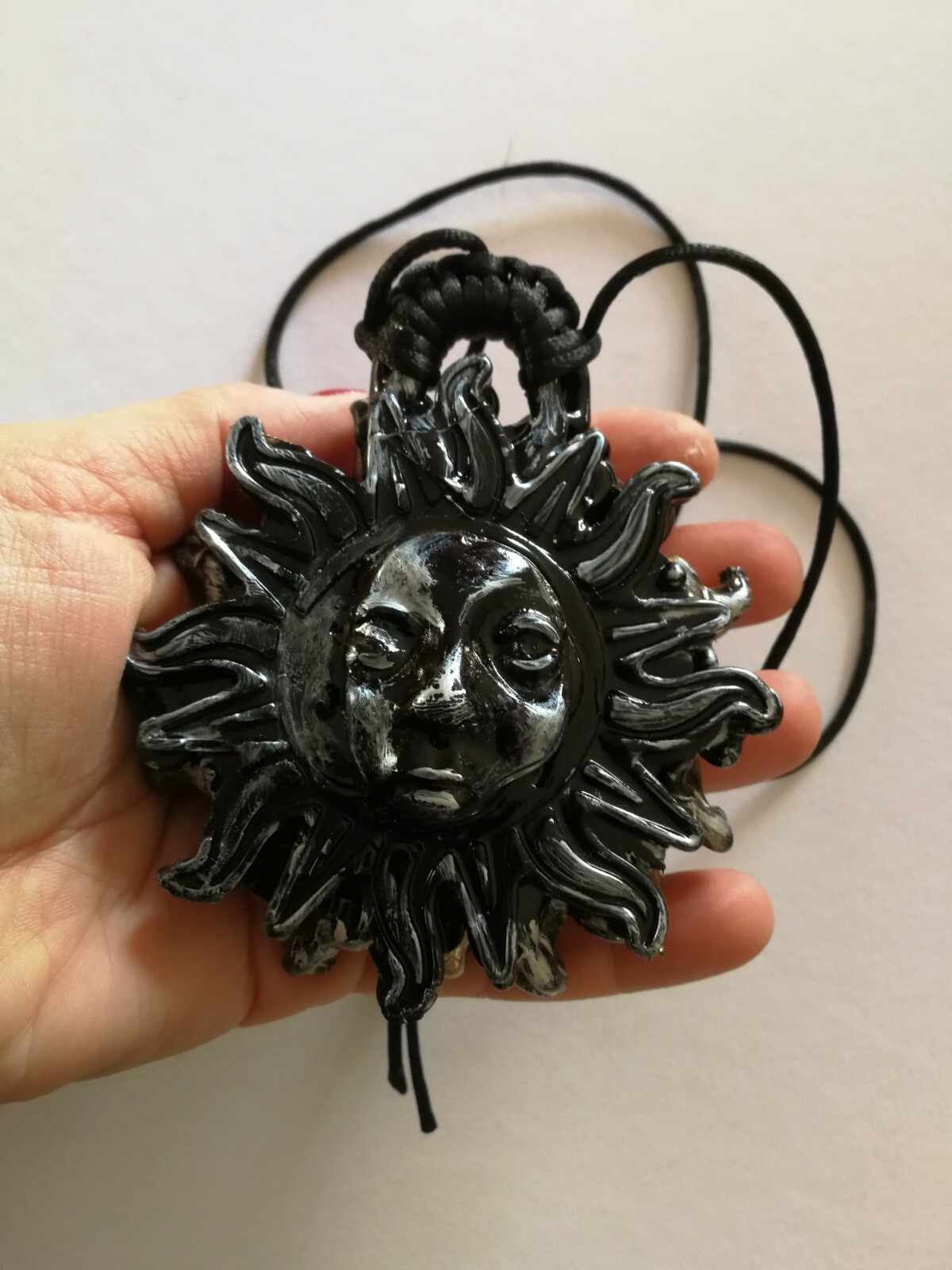 Black Sun Moon Astrology Sign Necklace Pendant Gothic Jewelry Witchcraft Symbols