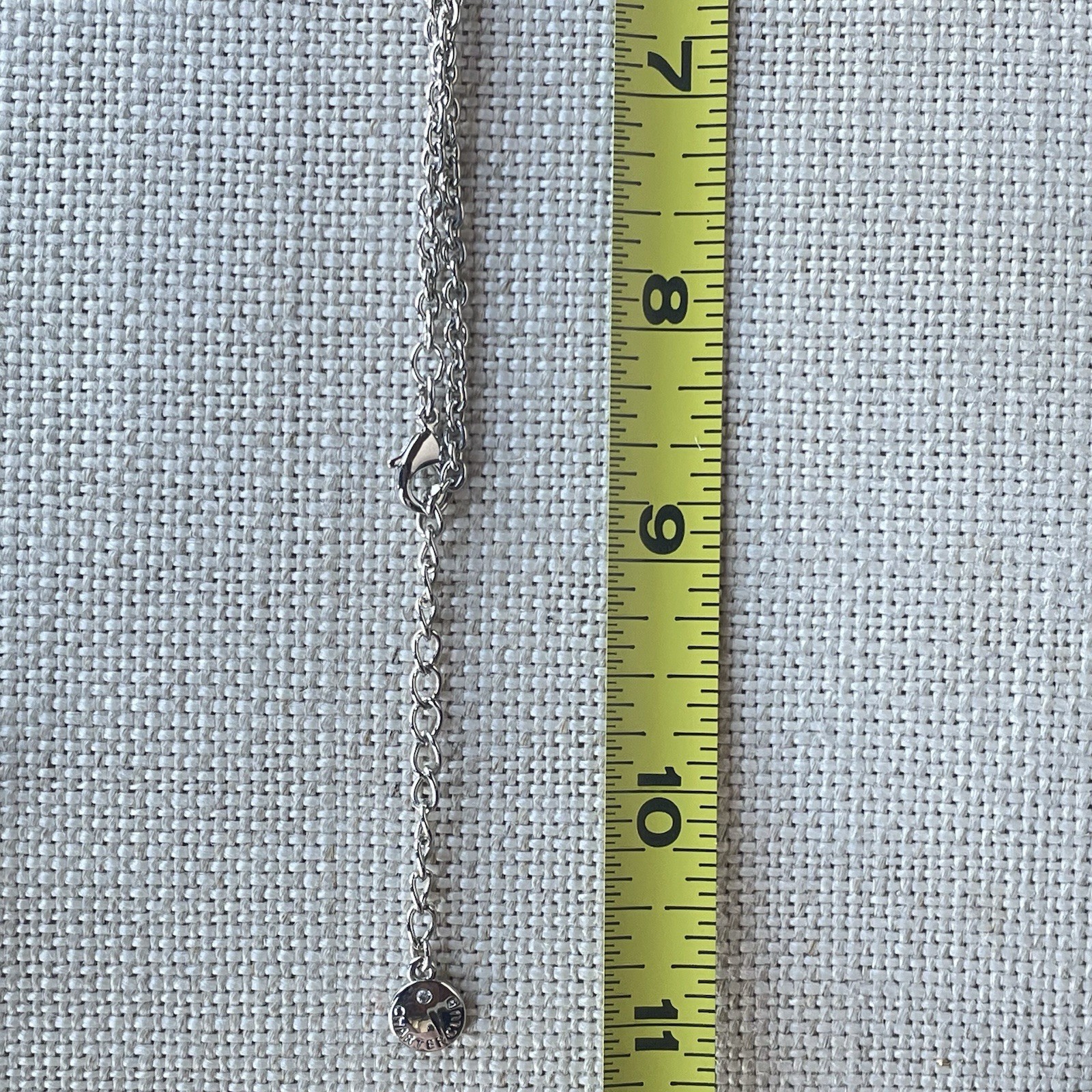 Charter Club Faux Pearl Rhinestone Pendant Necklace Silver Tone Signed 18-20”