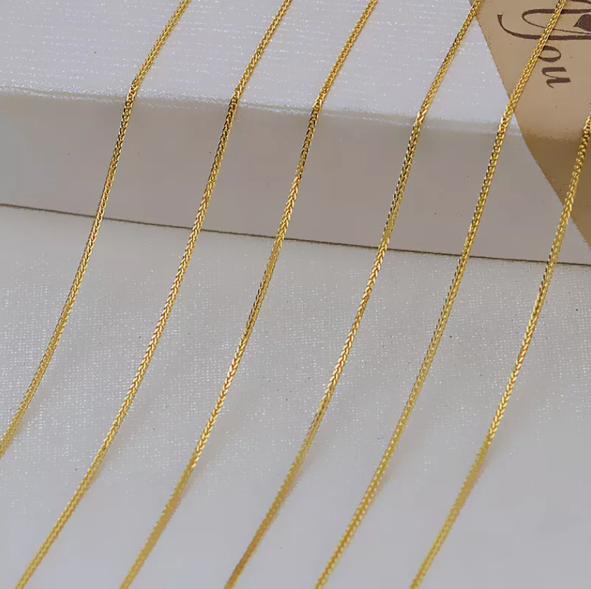 18″ Real Pure 18K Yellow Gold Necklace Solid AU750 Chopin 18k Chain Necklaces