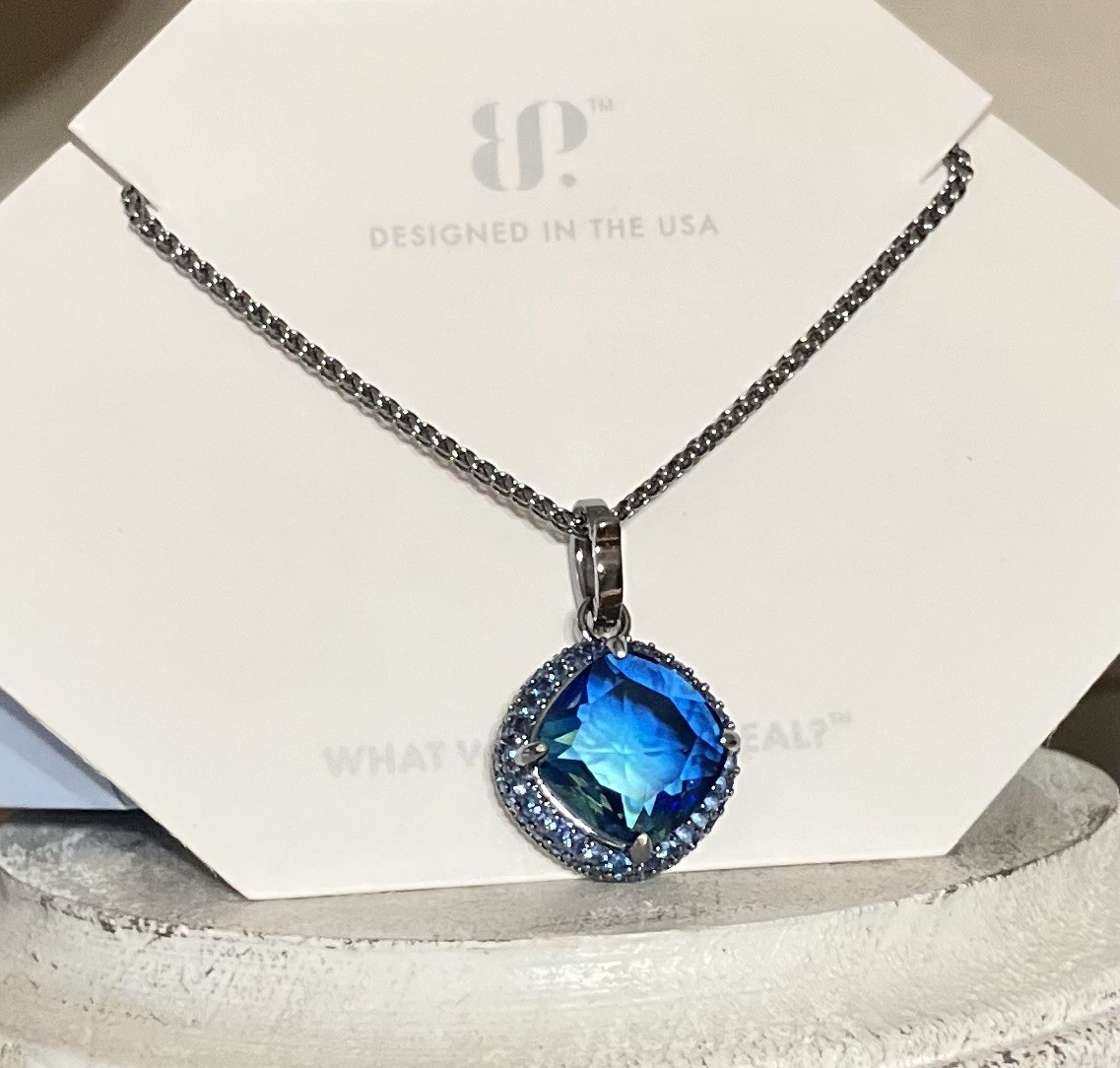 Bomb Party “The Bonjour” Azure Blue Bi Color Tourmaline OG Necklace Hema NK42333