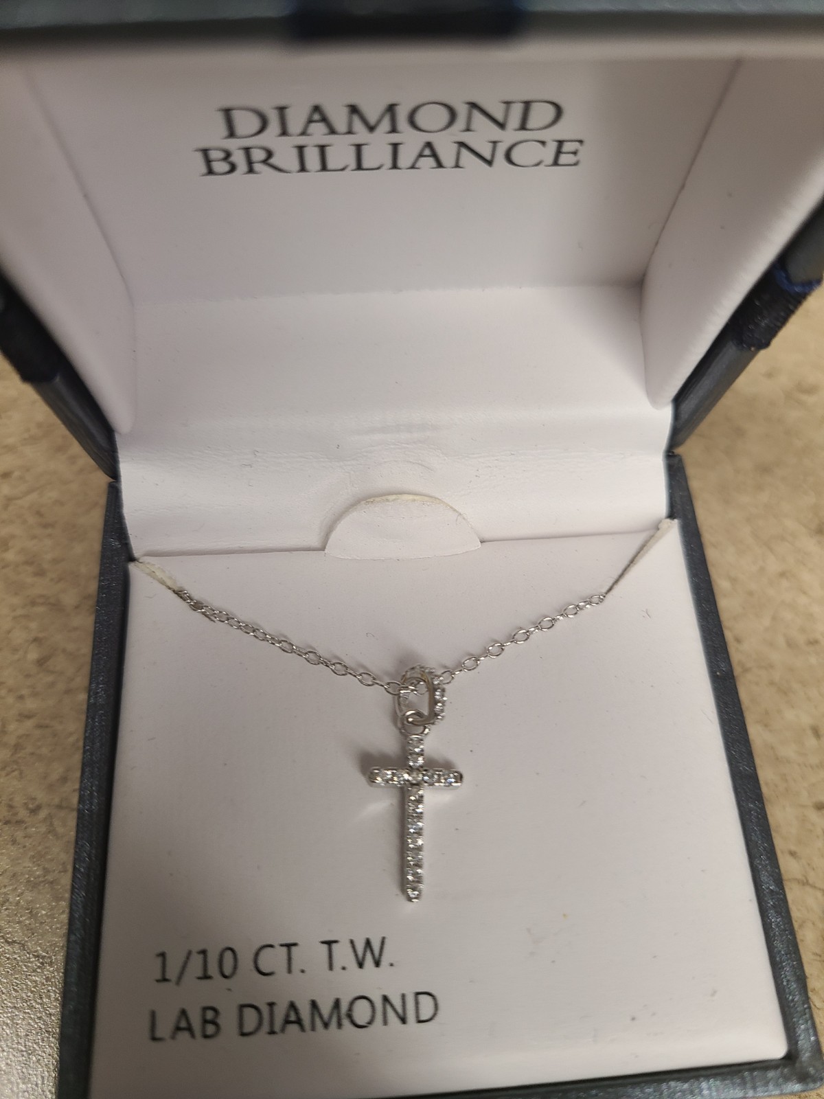 Diamond Brilliance 1/10 Carat T.W. Lab-Grown Diamond Cross Miracle Pendant Neckl