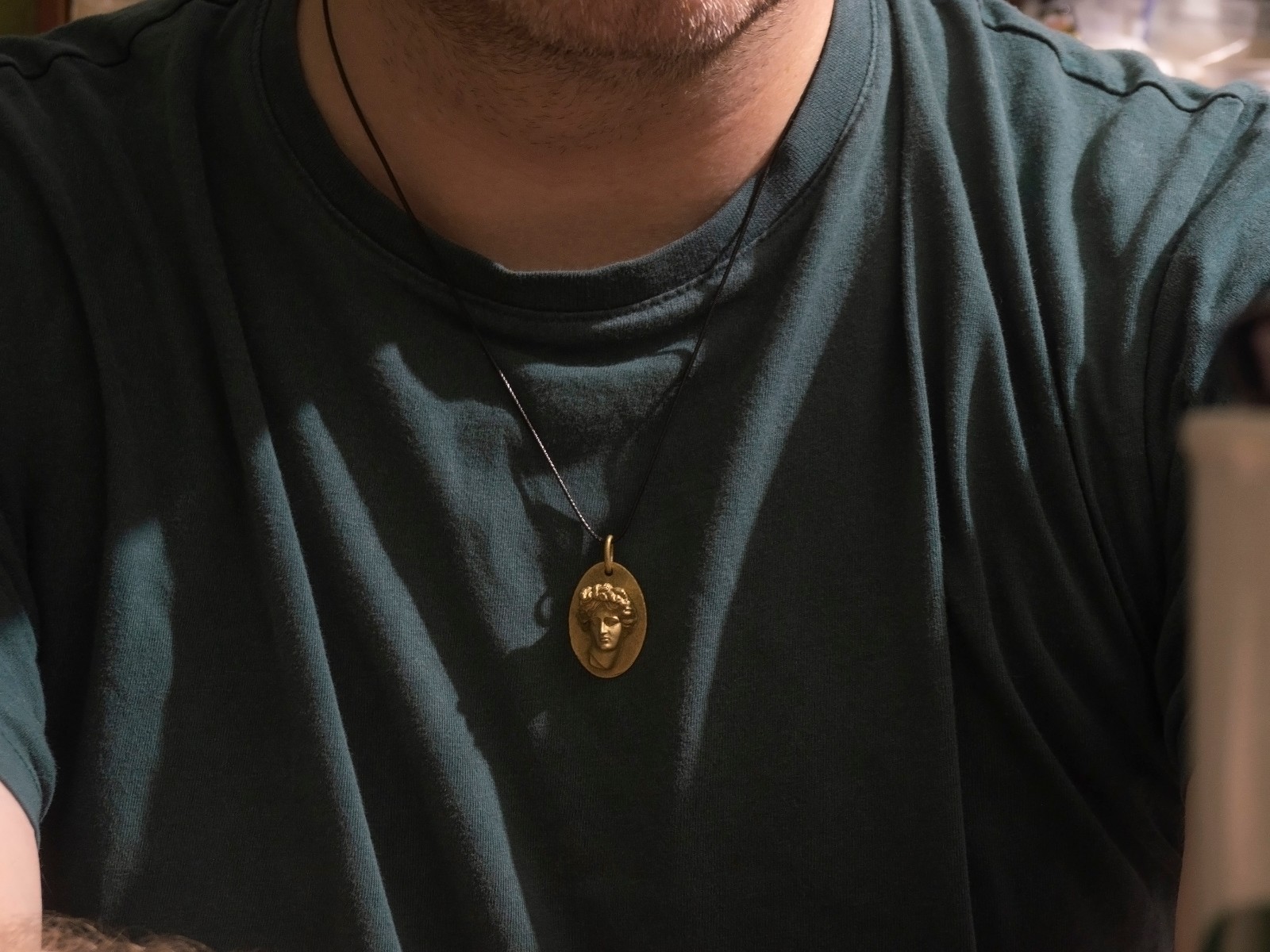 Apollo Bronze Pendant God of Beauty Necklace Greek God of Music & Poetry & Youth