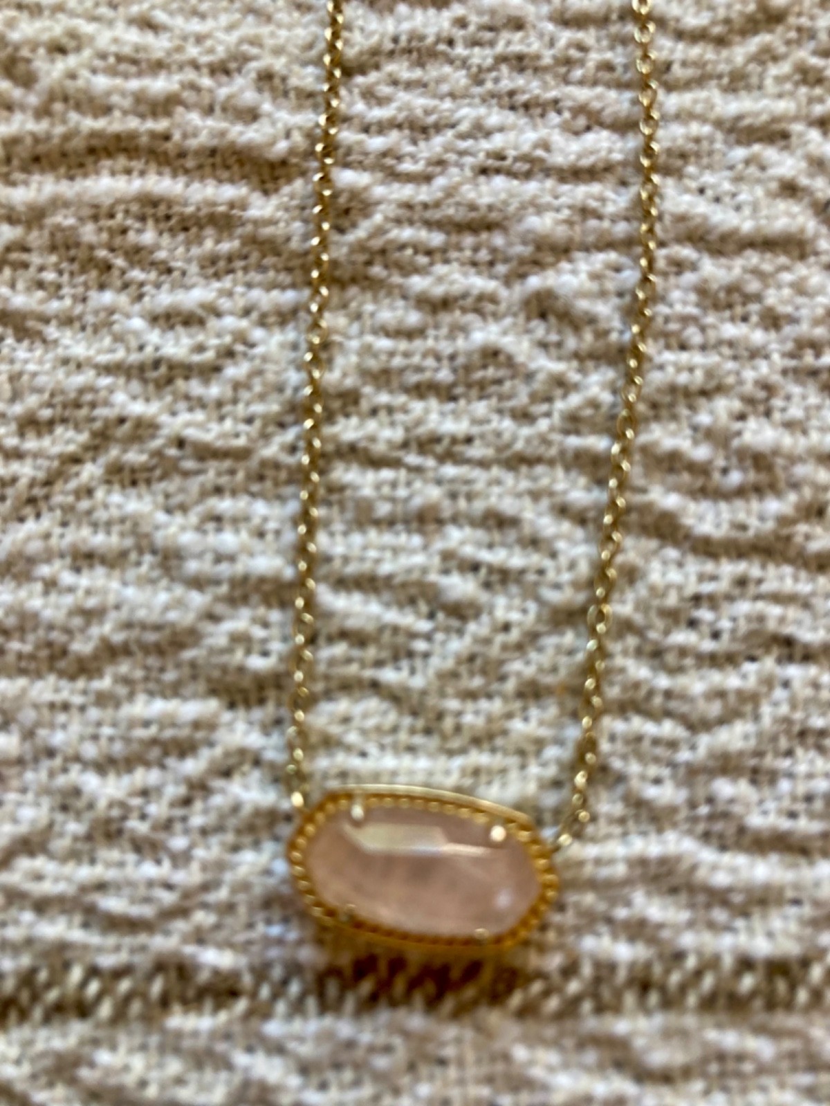 Kendra Scott Necklace Light Pink Gold Tone Elisa necklace and Pendant