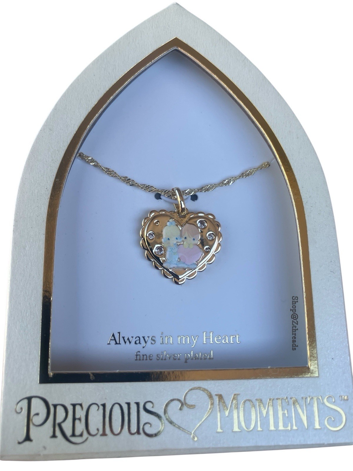 Precious Moments “Always in My Heart” fine silver-plated necklace New