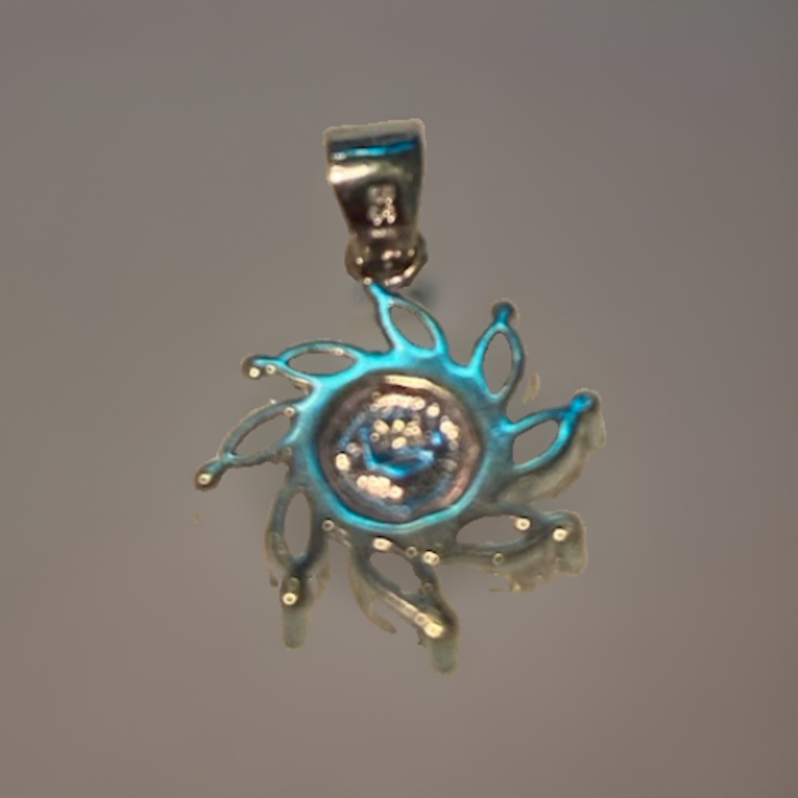 Sterling silver stamped, White Freshwater Pearl Flower Charm Pendant,