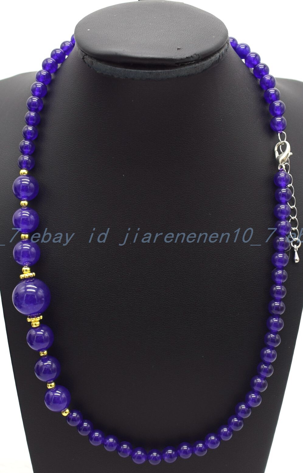 Charming Pretty 6-12mm Purple Jade Gemstone Round Beads Necklace 18-32 In