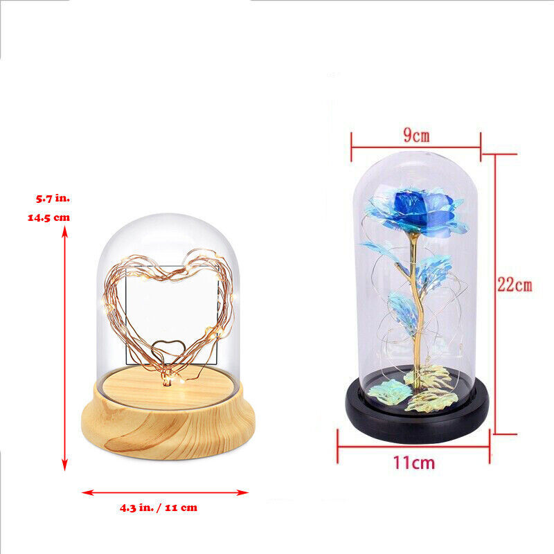 Rose LED Light Glass Gifts for Wife Women Her Christmas Girlfriend Birthday Gift
