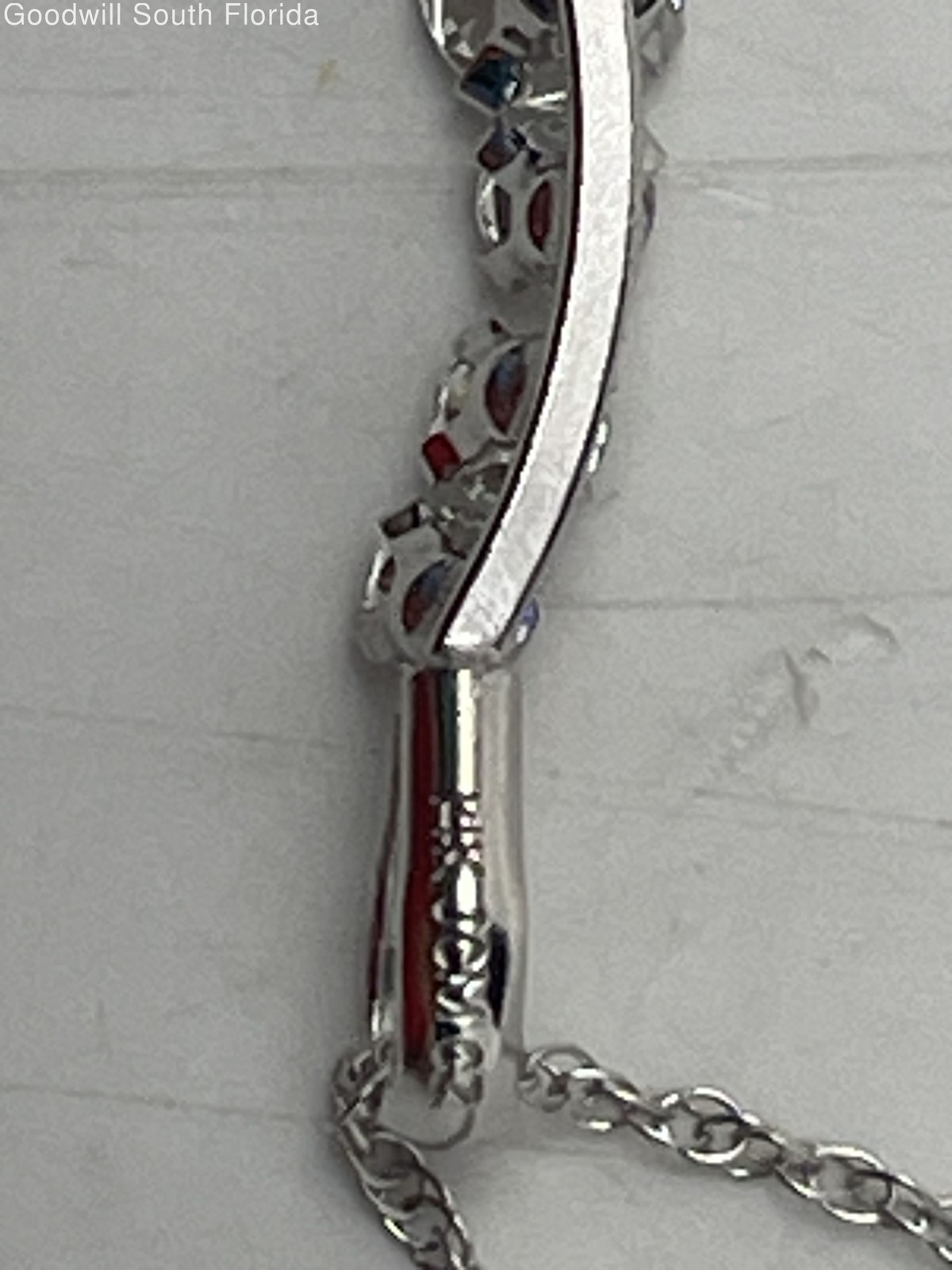 White Gold 14K Chain-Pendant (Stamped 14K. Tested 13.94KT, 13.47KT NSK) 1.3gr