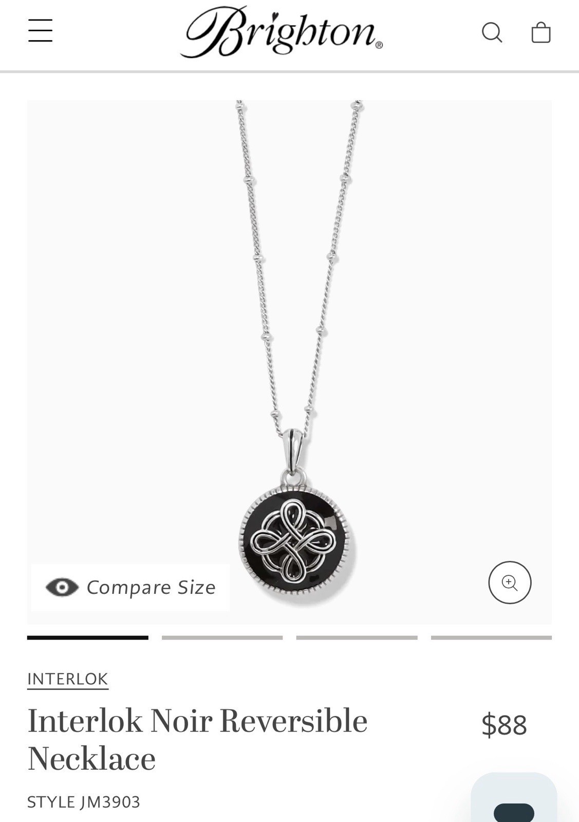 Brighton Interlok Noir Necklace & Harmony Black French Wire Earrings Set NWT 🖤