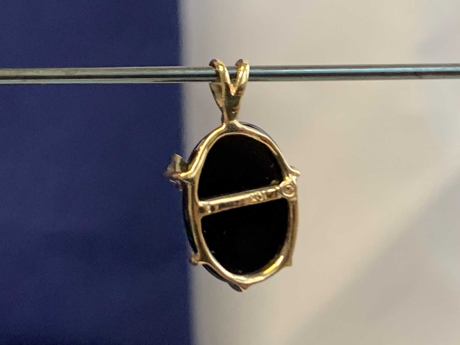 10K Yellow Gold Angel Pendant 1.67g Fine Jewelry Onyx Look Charm *READ*
