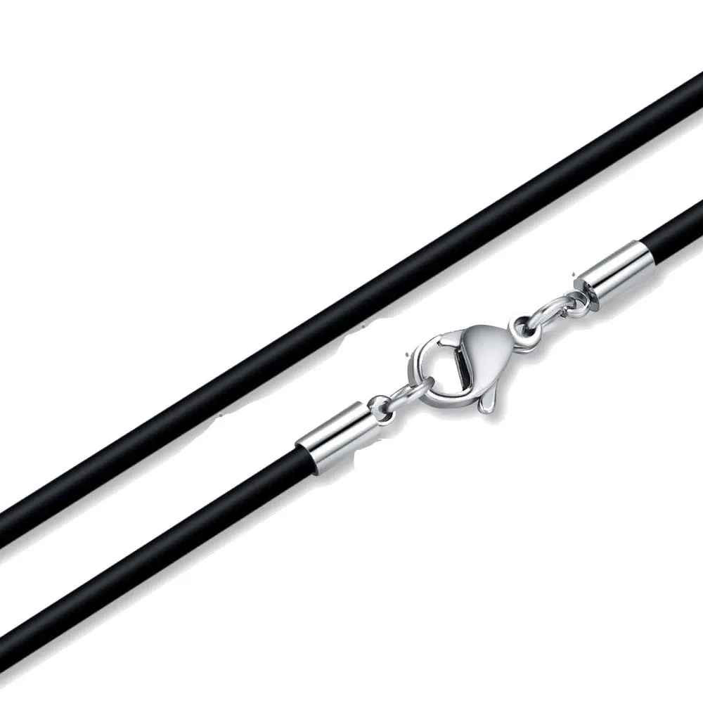 1/1.5/2/3mm Waterproof Braided Leather Chain Cord Rope Necklace w/ Steel Clasp