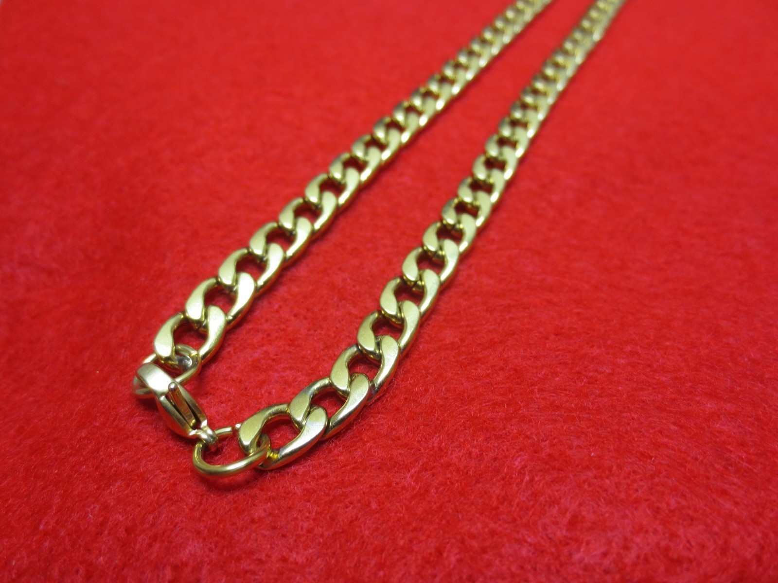 3/5/7 mm STAINLESS STEEL GOLD PLATED CUBAN CURB LINK ROPE CHAIN 7″-40″ GOLDEN