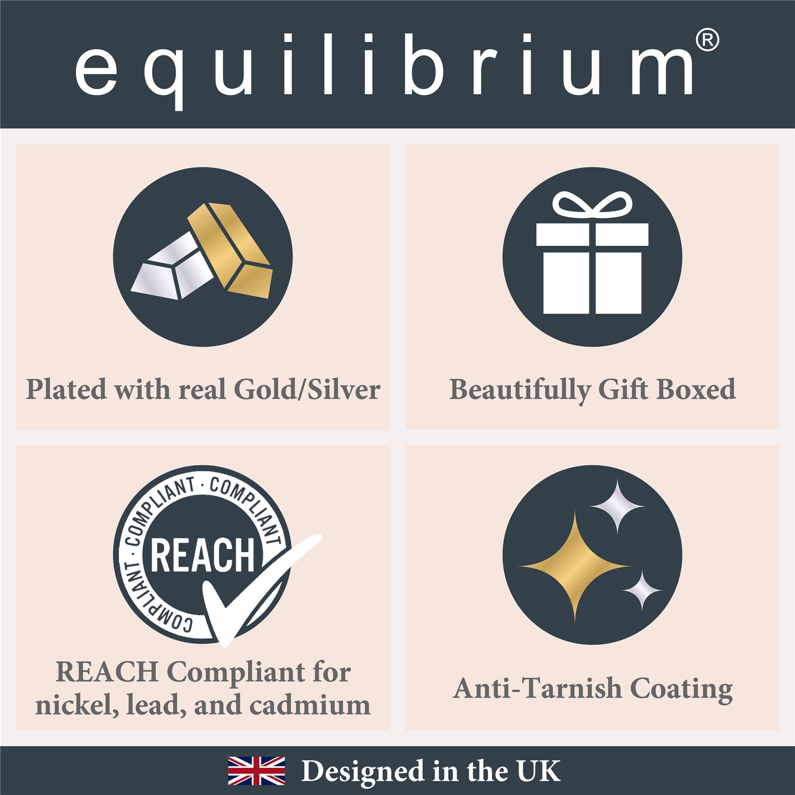 equilibrium Modern Message Heart Pendant Necklace Gift Boxed