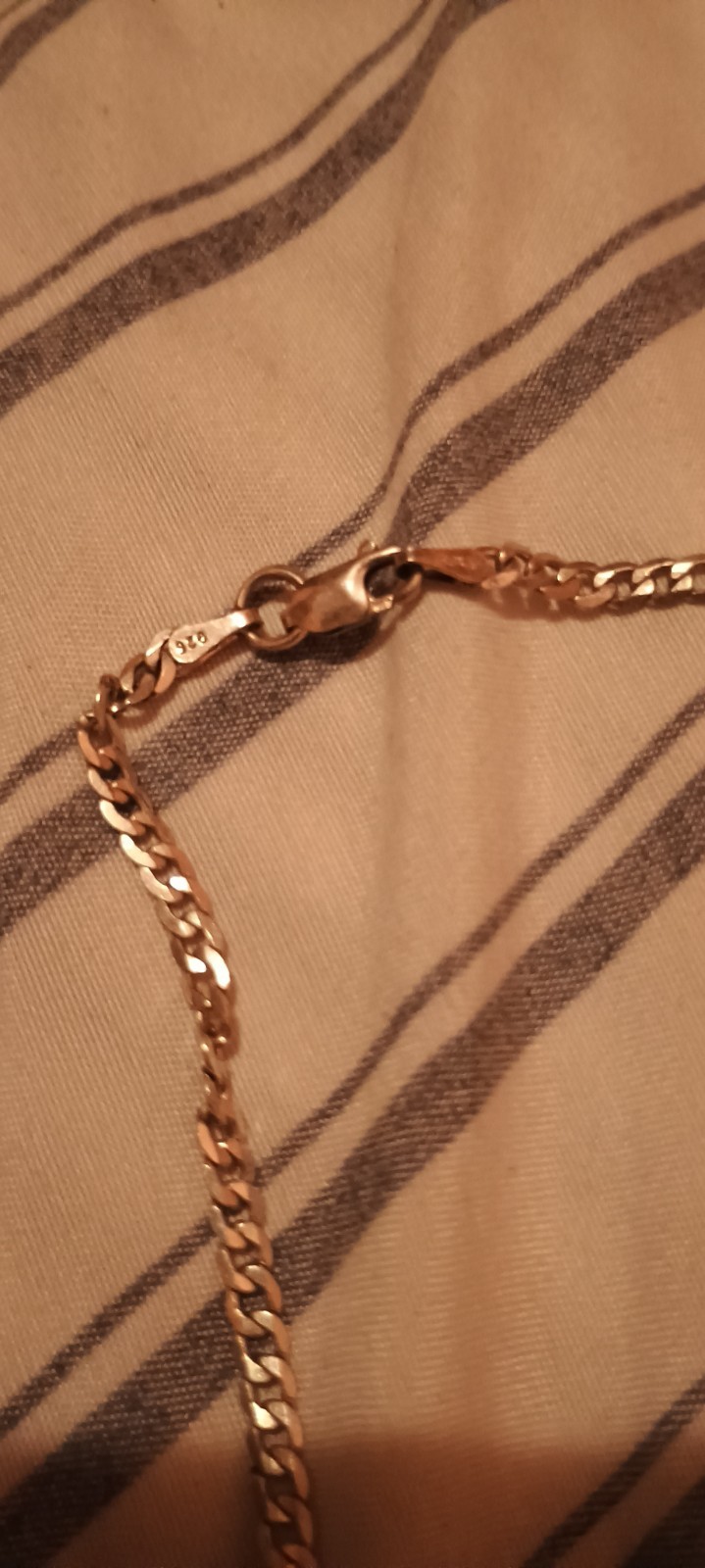 Gold Tone Curb Link Chain Necklace, Metal, Lobster Clasp, No Stone