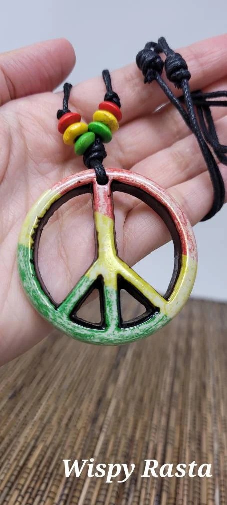 Peace Sign Necklace Unisex Adjustable Boho Pendant | Handmade Symbol of Peace