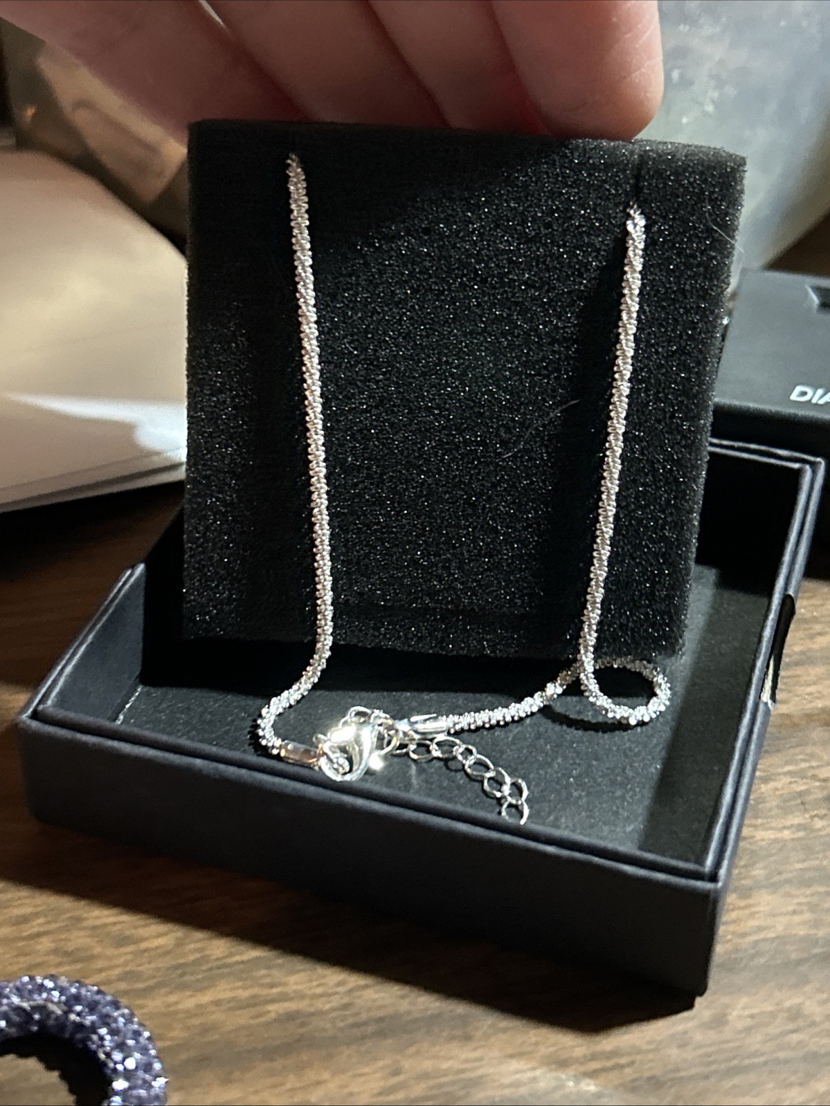 18inch Silver Tone Sparkle Chain Necklace with Lobster Clasp
