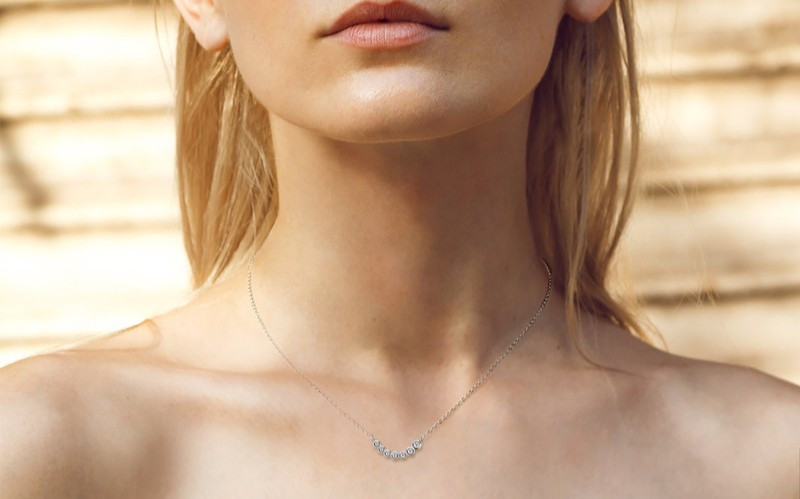 Moissanite Sterling Silver Necklace for Women 925 Wedding Engagement Necklace
